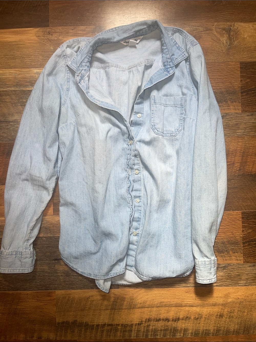 Light Wash Chambray Button-Up Shirt